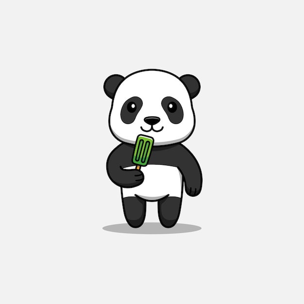 Panda lindo comiendo helado