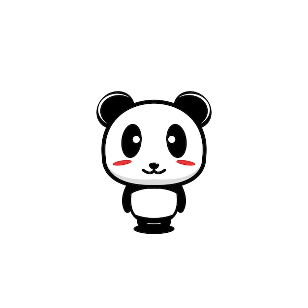 Panda lindo diseño de dibujos animados ilustración mascota dibujos animados