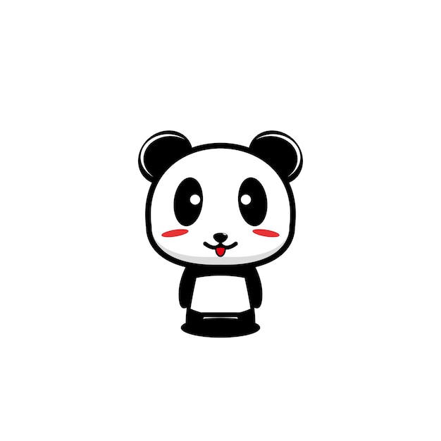 Panda lindo diseño de dibujos animados ilustración mascota dibujos animados