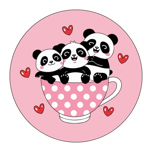 Un panda lindo durmiendo en el amor