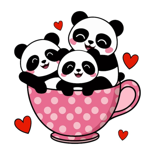 Un panda lindo durmiendo en el amor