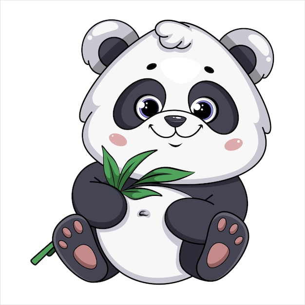 Vector el panda lindo es un personaje de dibujos animados gracioso.