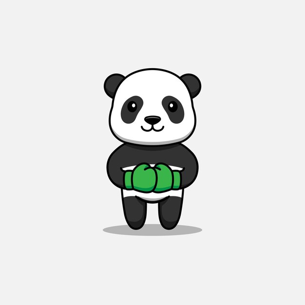 Panda lindo con guantes de boxeo