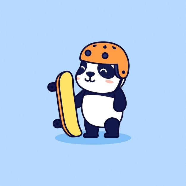 Panda lindo patinador