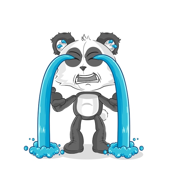 Panda llorando ilustración vector de caracteres