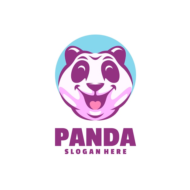 Vector panda logo aislado en blanco