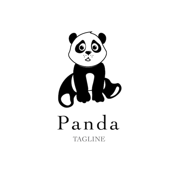 Panda logo simple ilustración gráfico panda elemento icono