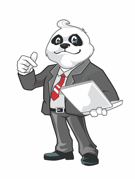 Panda negocios de dibujos animados