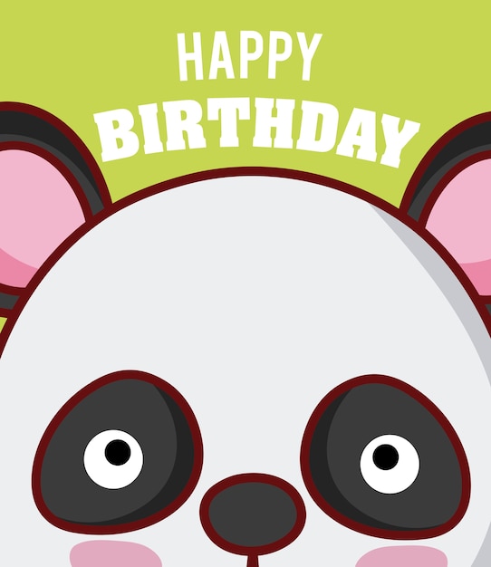 Panda, oso, feliz cumpleaños, lindo, caricaturas
