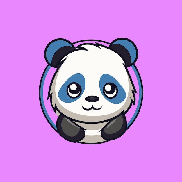 Vector panda oso kawaii lindo animal icono