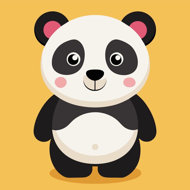 Panda osos mascota mascota dibujos animados muy lindo dibujo ilustración vectorial de caracteres