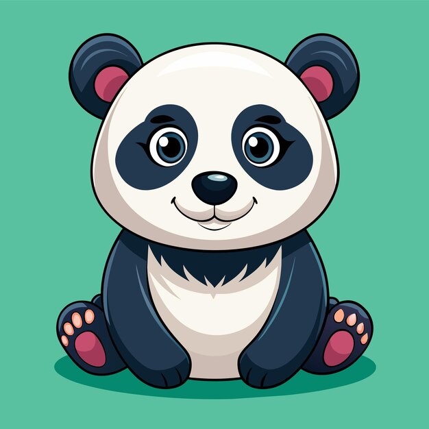 panda osos mascota mascota dibujos animados muy lindo dibujo ilustración vectorial de caracteres