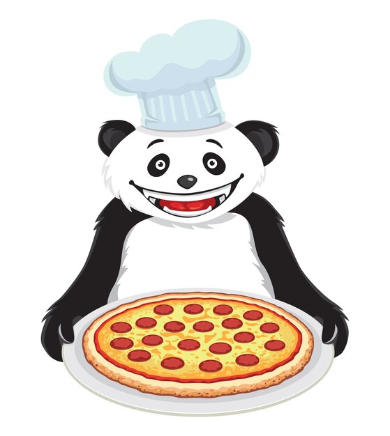 Panda con pizza