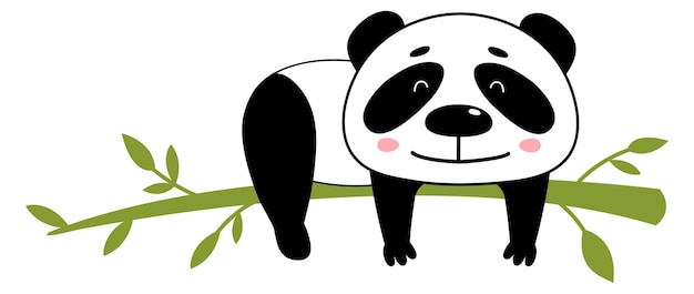 Panda en la rama de un árbol Carácter divertido del oso del bebé