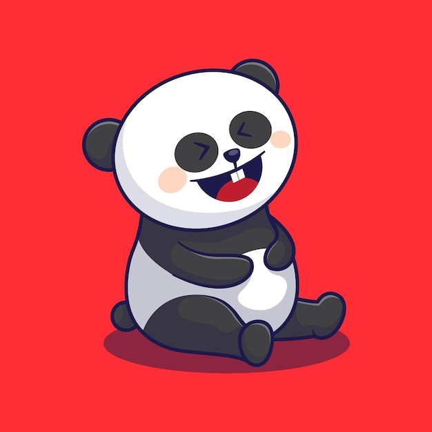 Panda risa linda caricatura vector animal ilustración