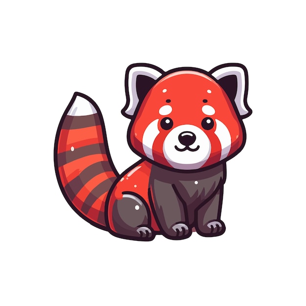 Vector panda rojo animal de dibujos animados ai imagen generada