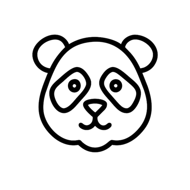 Panda shoujo kawaii borde esculpido con un contorno de icono brillante y lujoso