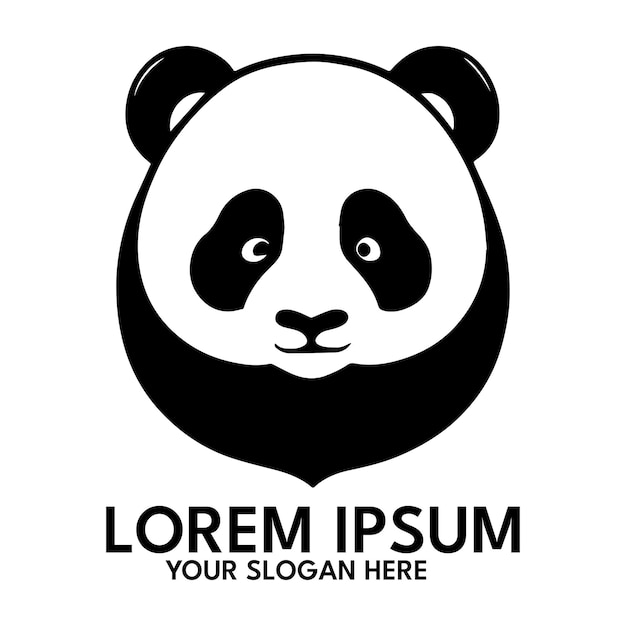 Panda silueta logo estilo vector ilustración