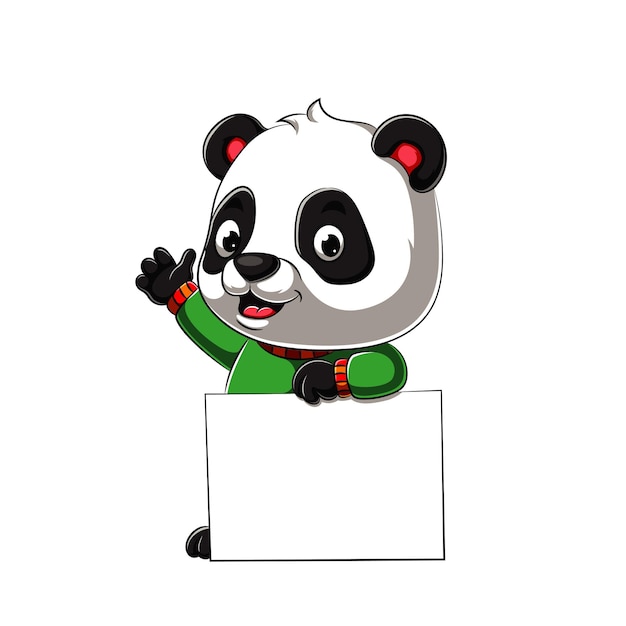 un panda sosteniendo un letrero que dice el panda en él
