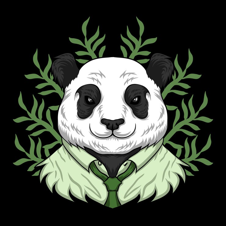 Vector panda trabajo de dibujos animados