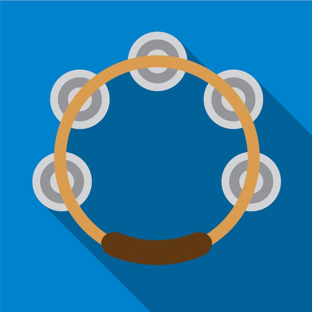 Pandereta plana icono ilustración aislada vector señal símbolo