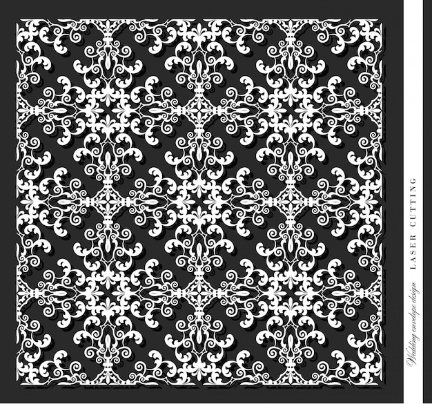 Panel decorativo cortado con láser. Damasco.