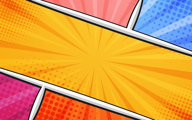 Panel dinámico de estallido de cómics