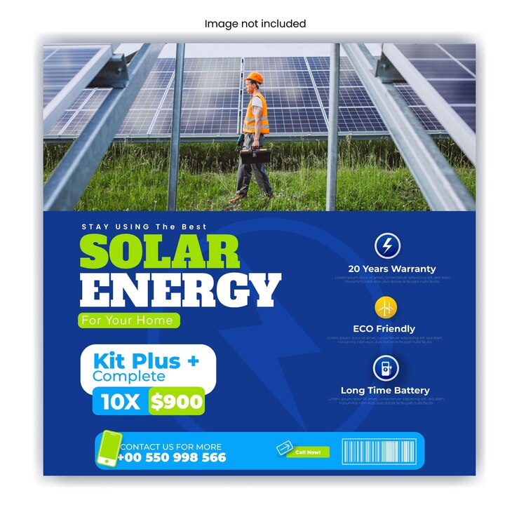 Vector panel de energía solar y ahorro de energía medios sociales anuncios de carteles diseño
