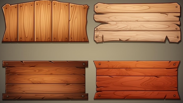 Vector un panel de madera con un marco de madera que dice madera