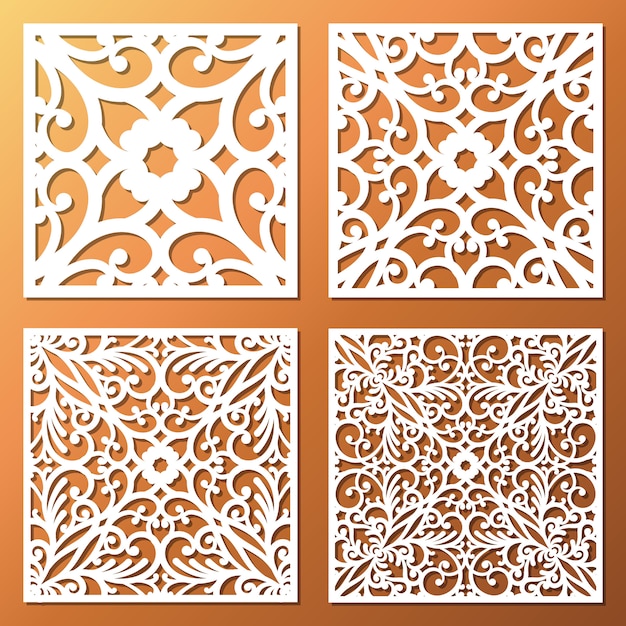 Panel ornamental de metal cortado con láser.