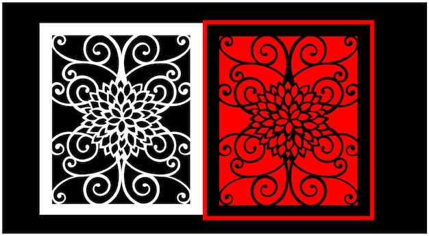 Un panel rojo y negro con un patrón blanco que dice "la palabra corte".