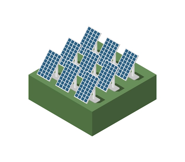 panel solar isométrico
