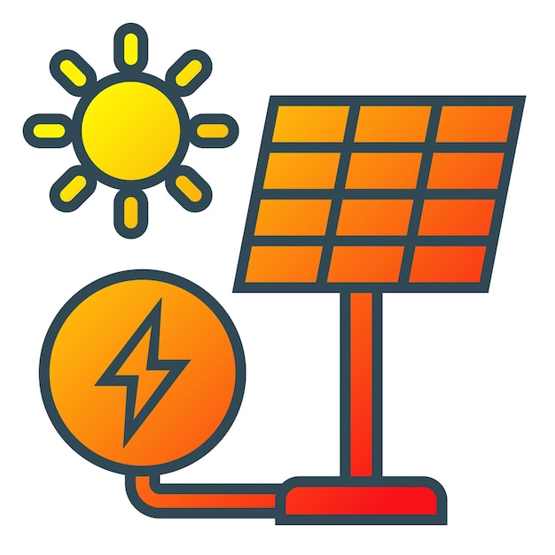 Vector un panel solar con un sol y un letrero que dice t en él