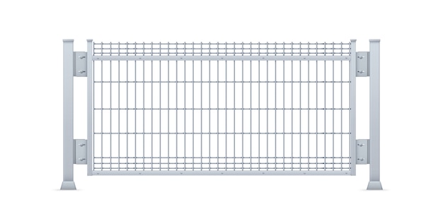 Panel de valla de chapa galvanizada realista.