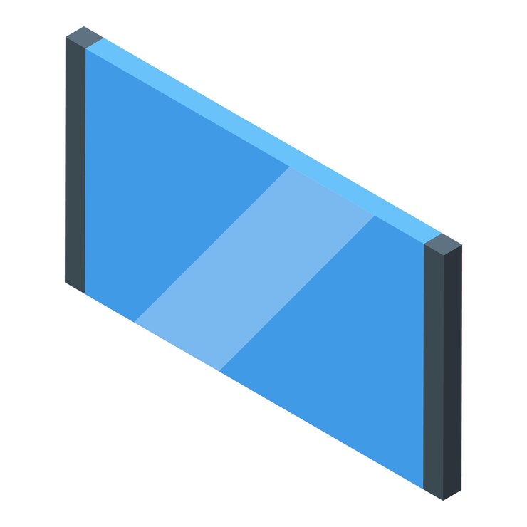 Vector panel de vidrio que forma una moderna pared divisoria de la oficina