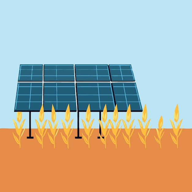 Paneles de energía solar en un campo
