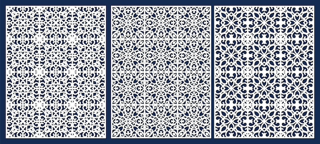 Paneles ornamentales cortados por láser establecen una proporción de 12 plantilla para invitación de boda o tarjeta de felicitación
