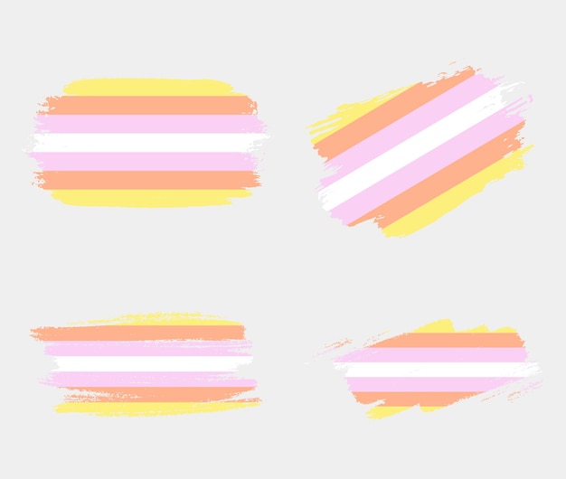 Pangender Bandera pintada con pincel sobre fondo blanco Concepto de derechos LGBT Afiche moderno de desfiles del orgullo Ilustración vectorial x9