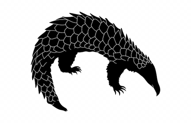 Pangolín Vector silueta negra Pangolín silueta Clipart También conocido como Pangolín