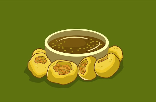 Pani puri ilustración uno de stock de vector de comida india tradicional