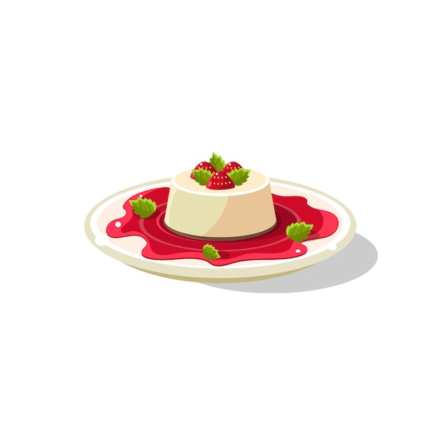 Vector panna cotta tradicional italiana