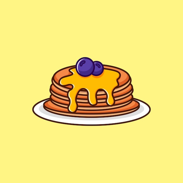 Panqueque dulce en ilustración de diseño plano