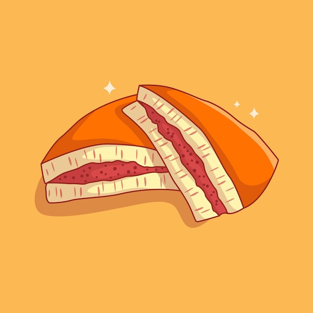 panqueque dulce martabak comida indonesia ilustración diseño plano