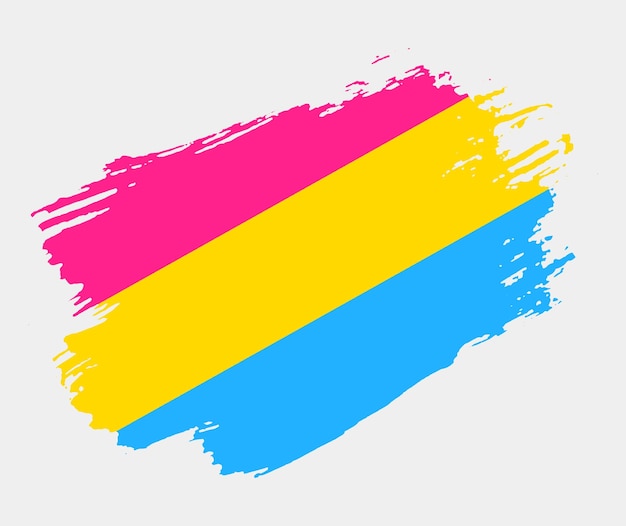 Pansexualidad Bandera pintada con pincel sobre fondo blanco Concepto de derechos LGBT