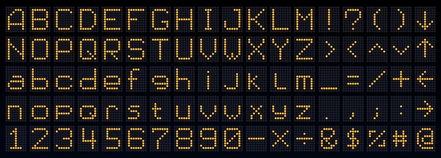 Pantalla de aeropuerto con punta de flip dot tipo de fuente de tablero de puntuación