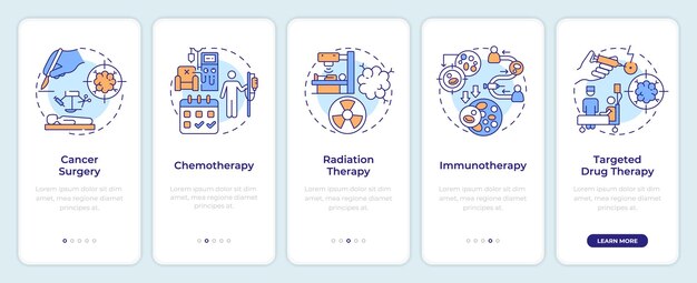 Pantalla de la aplicación móvil de incorporación al tratamiento del cáncer