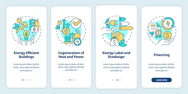 Pantalla de aplicación móvil incorporada de eficiencia y conservación de energía