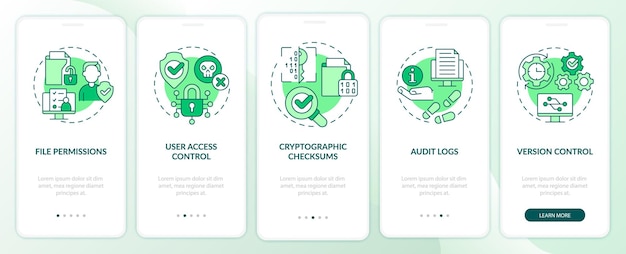 Pantalla de aplicación móvil de integración verde de integridad