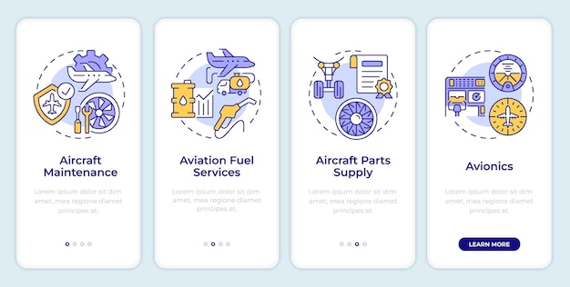 Pantalla de la aplicación móvil de servicios de aviación a bordo