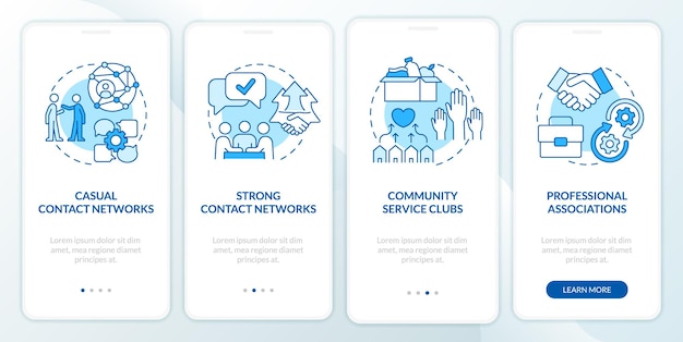 Pantalla azul de la aplicación móvil de incorporación de grupos de redes